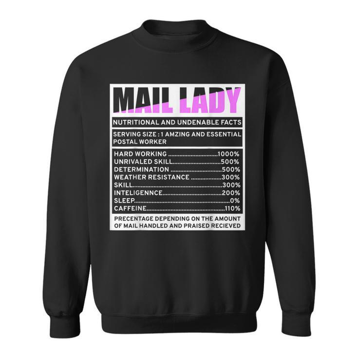 Mail Lady Nutritional Fact Funny Parcel Carrier Outfit Sweatshirt