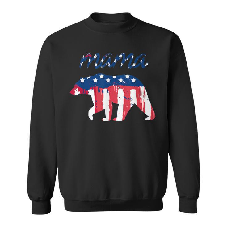 Mama Bear 4Th Of July Graphic T  Usa Flag T   Sweatshirt