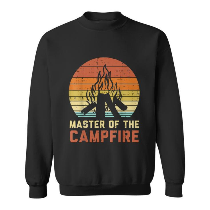 Master Of The Campfire Sunset Retro Bonfire Camping Camper  Sweatshirt