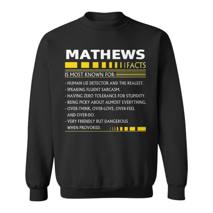 Mathews Name Gift   Mathews Facts Sweatshirt