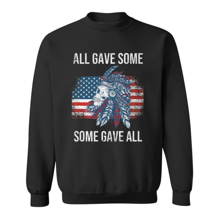 Memorial Day Military Vintage Us Patriotic American Skull  Sweatshirt