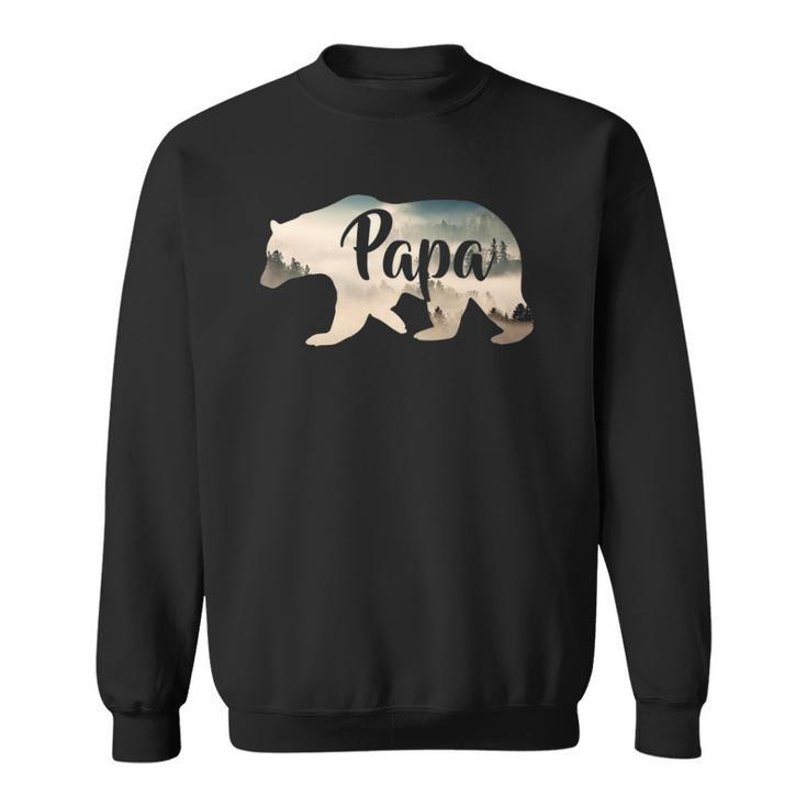 Men Papa Bear & Forest Awesome Camping Gift Sweatshirt