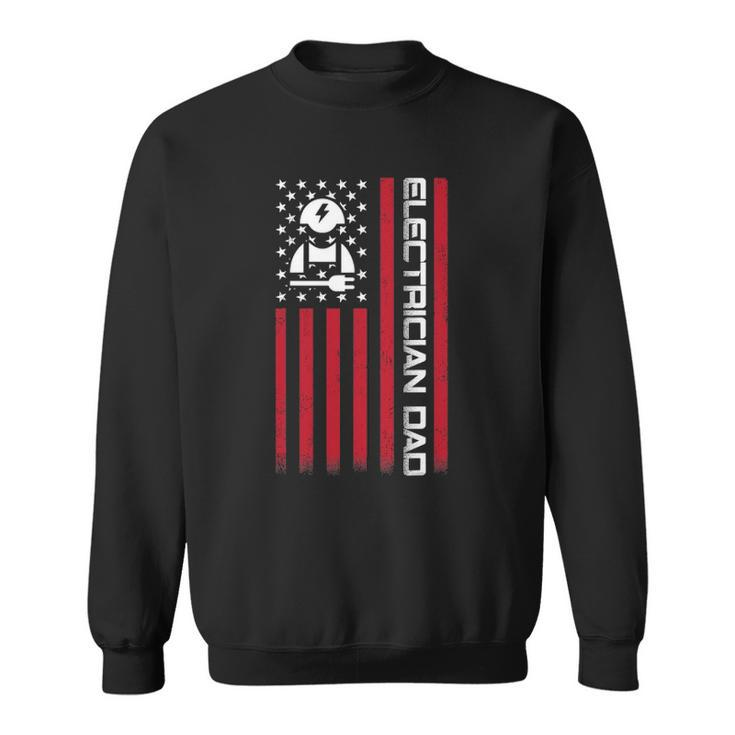 Mens 4Th Of July Us Flag Electrician Dad Gift For Fathers Day Sweatshirt