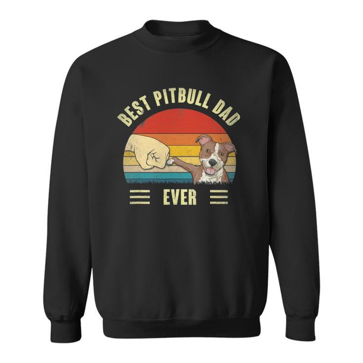 Mens Best Pitbull Dad Ever Bump Fit Dog Dad Fathers Day Vintage Sweatshirt