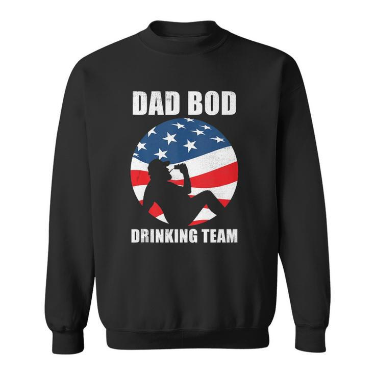 Mens Dad Bod Drinking Team American Us Flag Vintage Fathers Day  Sweatshirt