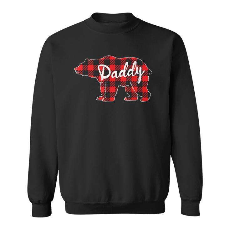 Mens Daddy Bear Buffalo Plaid Family Matching Fathers Day Sweatshirt