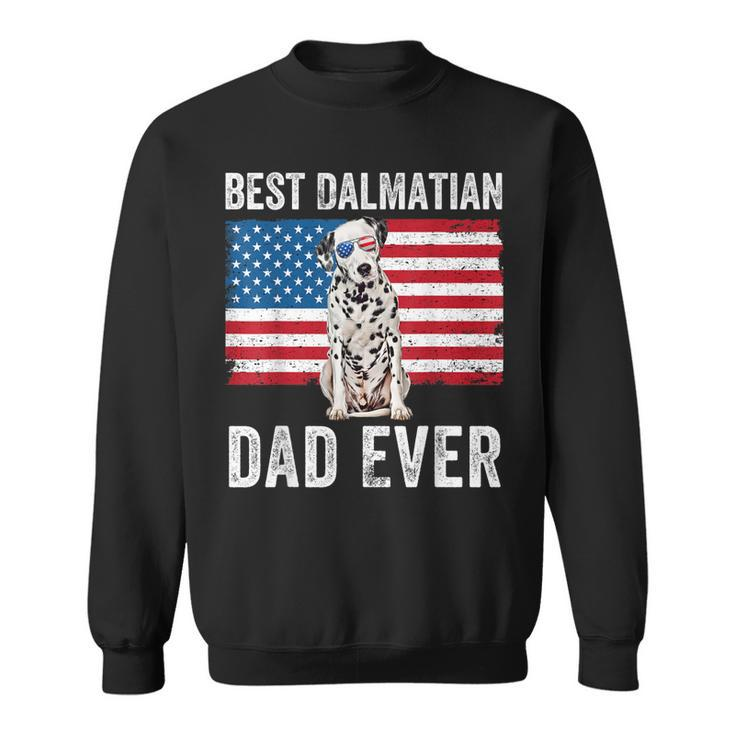 Mens Dalmatian Dad American Flag Dog Lover Owner Dalmatian Dog Sweatshirt