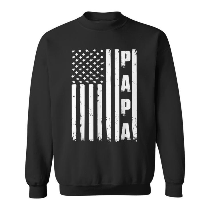 Mens Fathers Day  - Best Dad Ever Usa American Flag  Sweatshirt