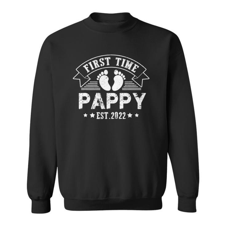 Mens First Time Pappy Est 2022 Fathers Day Sweatshirt