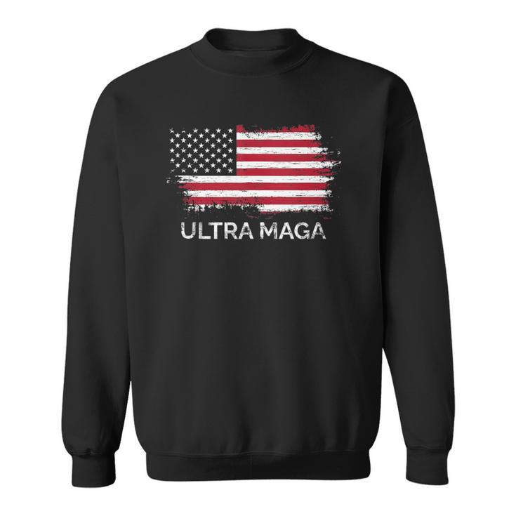 Mens Funny Ultra Maga Proud Ultra Maga Eagle 2022 Humor Us Flag Sweatshirt
