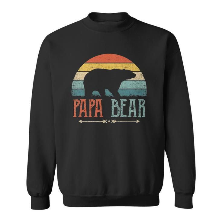 Mens Papa Bear Vintage Daddy Fathers Day Retro Dad Sweatshirt