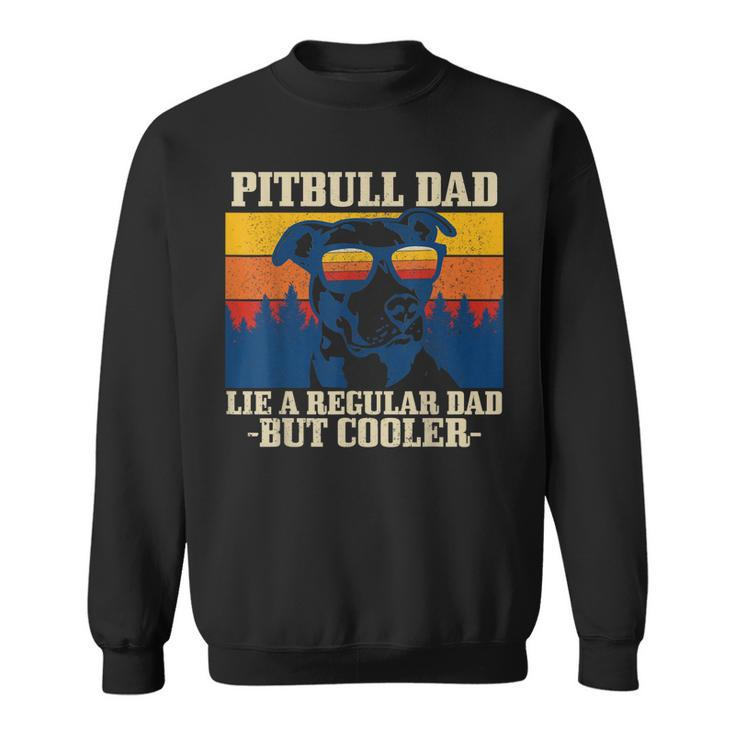 Mens Pitbull Dad Vintage Funny Dog Fathers Day Pitbull Sweatshirt