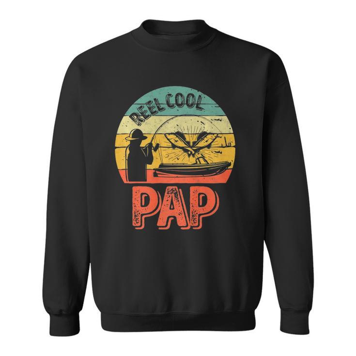 Mens Reel Cool Pap  Fisherman Christmas Fathers Day  Sweatshirt