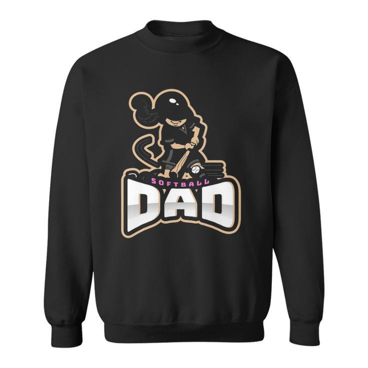 Mens Softball Dad  Fastpitch Fathers Day Sweatshirt