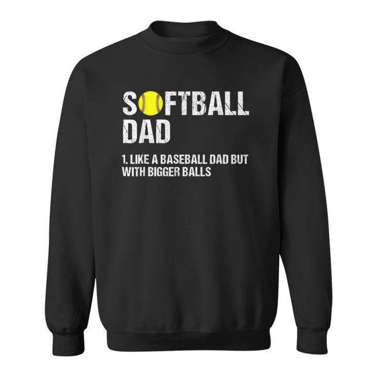 Mens Softball Dad Just Like A Baseball Dad But With Bigger Balls Sweatshirt