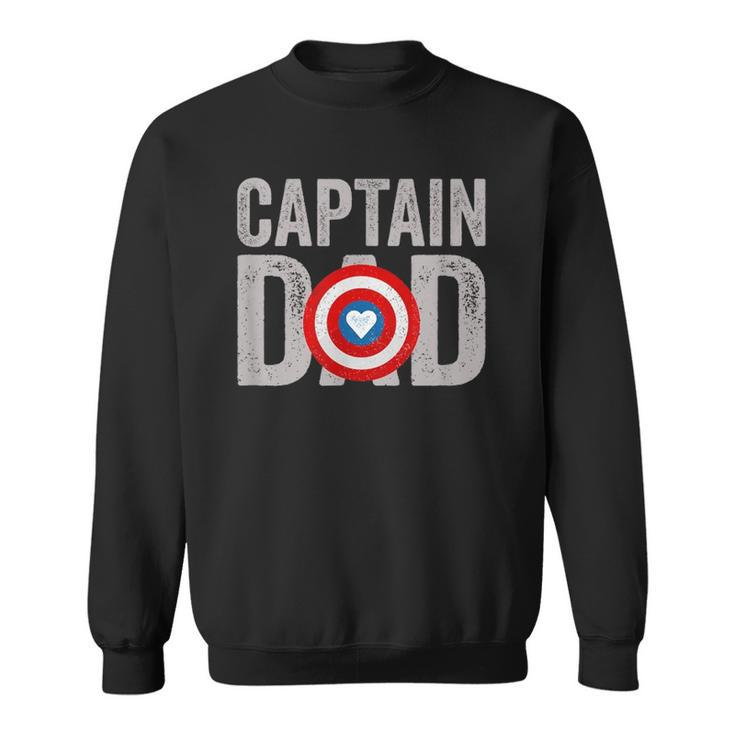 Mens Super Captain Dad Superhero Sweatshirt