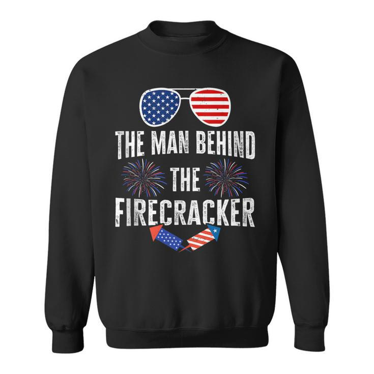 Mens The Man Behind The Firecraker 4Th Of July Pregnancy Dad  Sweatshirt