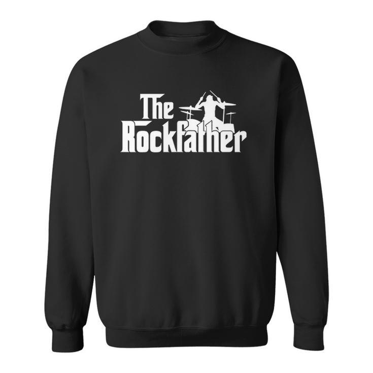 Mens The Rockfather Rock And Roll Drummer Graphic Tee Sweatshirt