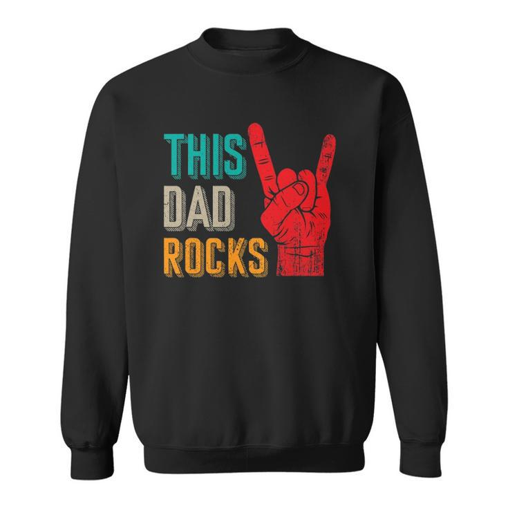 Mens This Dad Rocks Desi For Cool Father Rock And Roll Music Sweatshirt