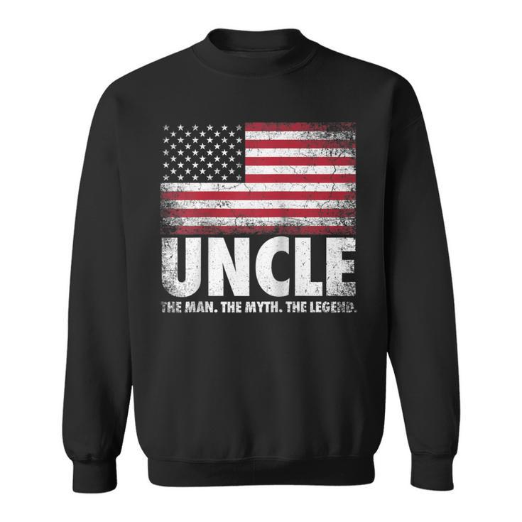 Mens Uncle The Man Myth Legend Fathers Day 4Th Of July Funny  Sweatshirt