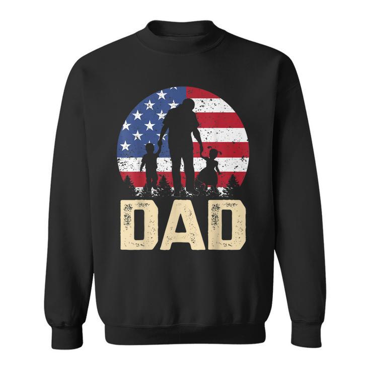 Mens Vintage American Flag 4Th Of July Patriotic Dad Gift  Sweatshirt