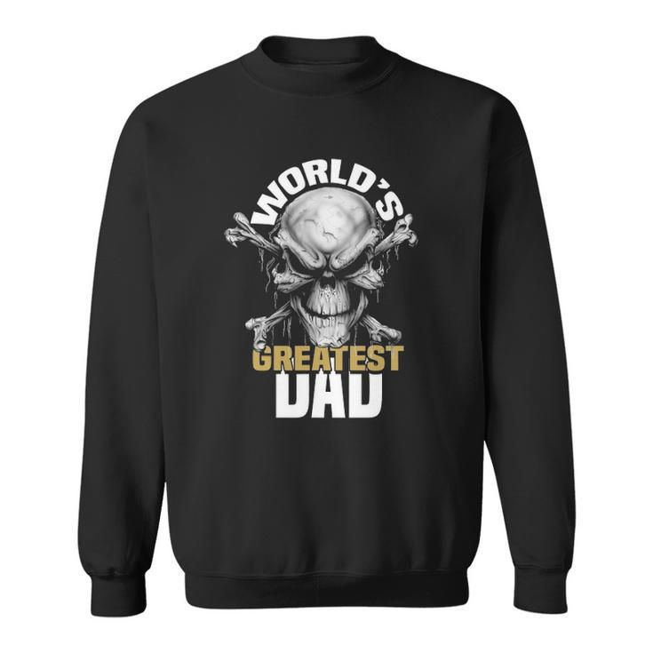 Mens Worlds Greatest Dad Skull Sweatshirt