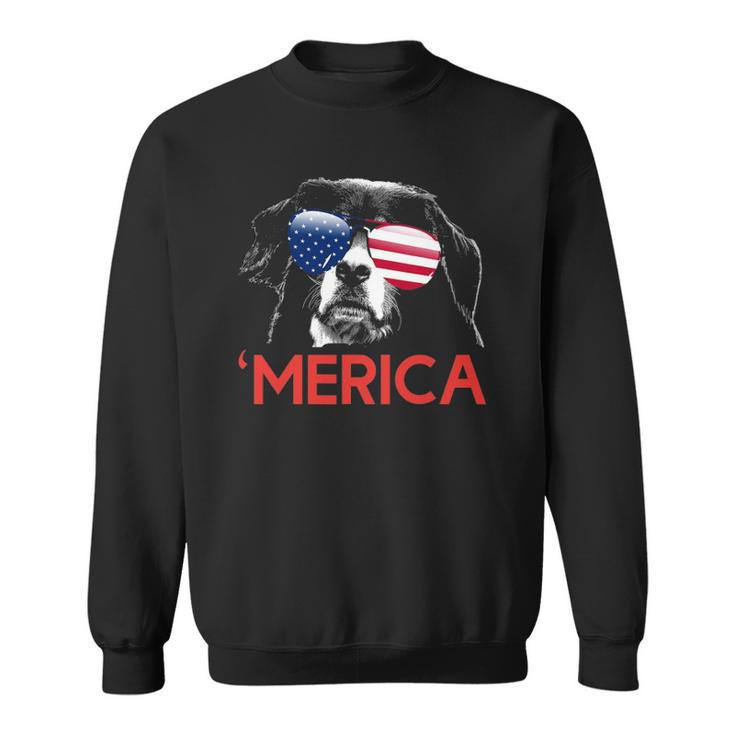 Merica Bernese Mountain Dog American Flag 4Th Of July Sweatshirt