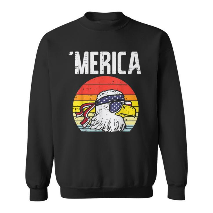 Merica Retro Eagle Bandana American Flag 4Th Of July Fourth Sweatshirt