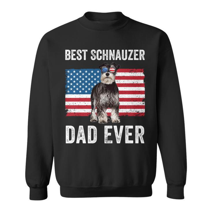 Miniature Schnauzer Dad American Flag Mini Schnauzer Dog Dad Sweatshirt