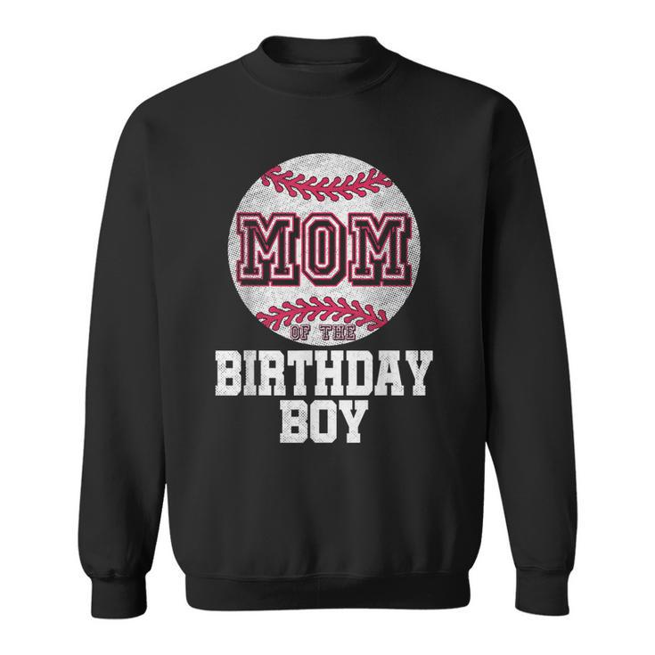 Mom Of The Birthday Boy Baseball Player Vintage Retro  Sweatshirt