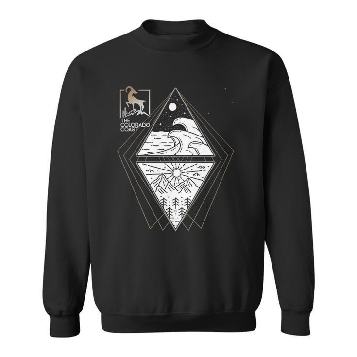 Mountains & Water Of Geometric Unity In The Rocky Mountains Sweatshirt