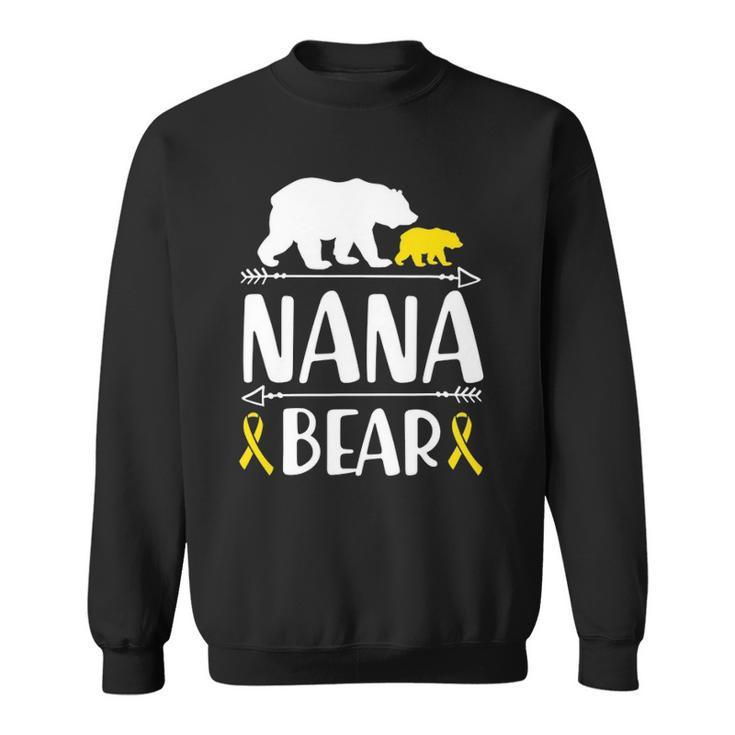 Nana Bear Childhood Cancer Awareness Grandma Of A Warrior Sweatshirt