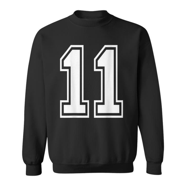 Number 11 Sports Player Number Back Of Sweatshirt