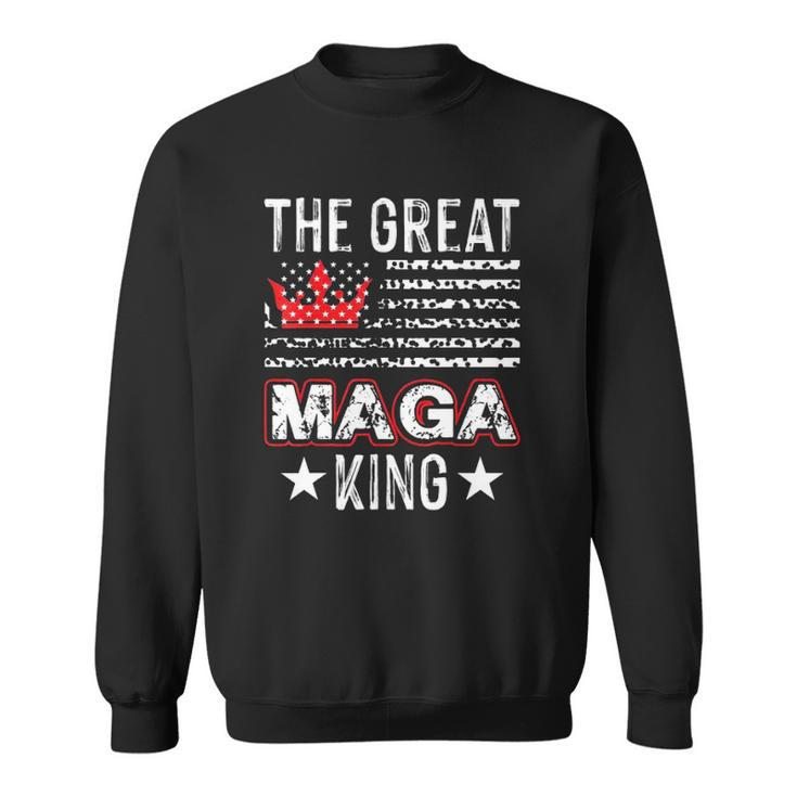 Old The Great Maga King Ultra Maga Retro Us Flag Sweatshirt