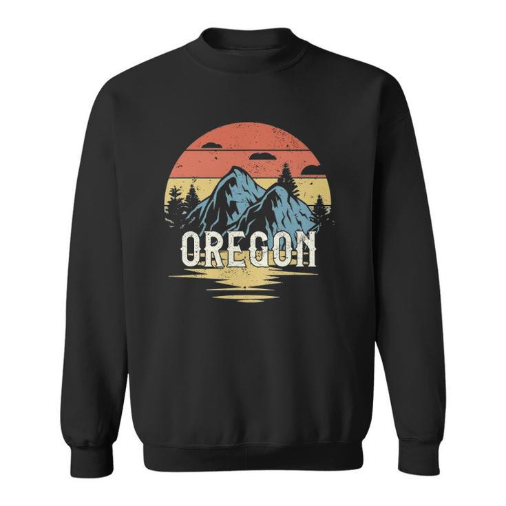Oregon Mountains Retro Vintage Sunset Sweatshirt