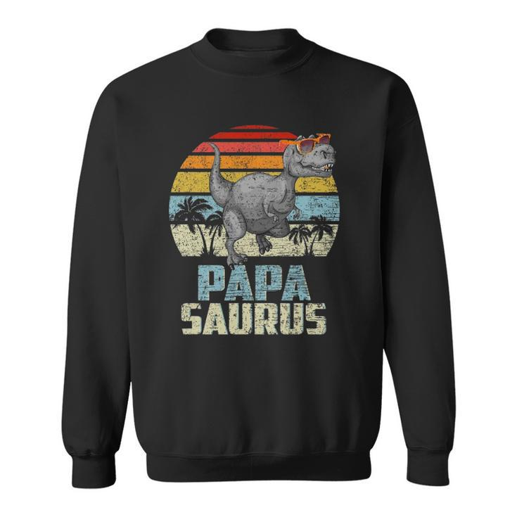 Papasaurus Rex Dinosaur Papa Saurus Family Matching Sweatshirt