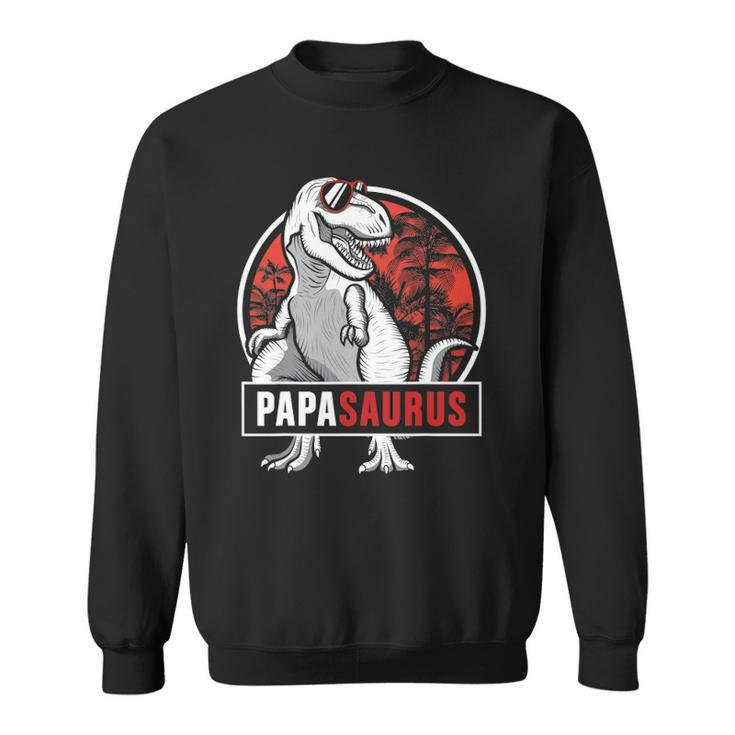 Papasaurus Trex Matching Dinosaur Family For Papa Pop Men Sweatshirt