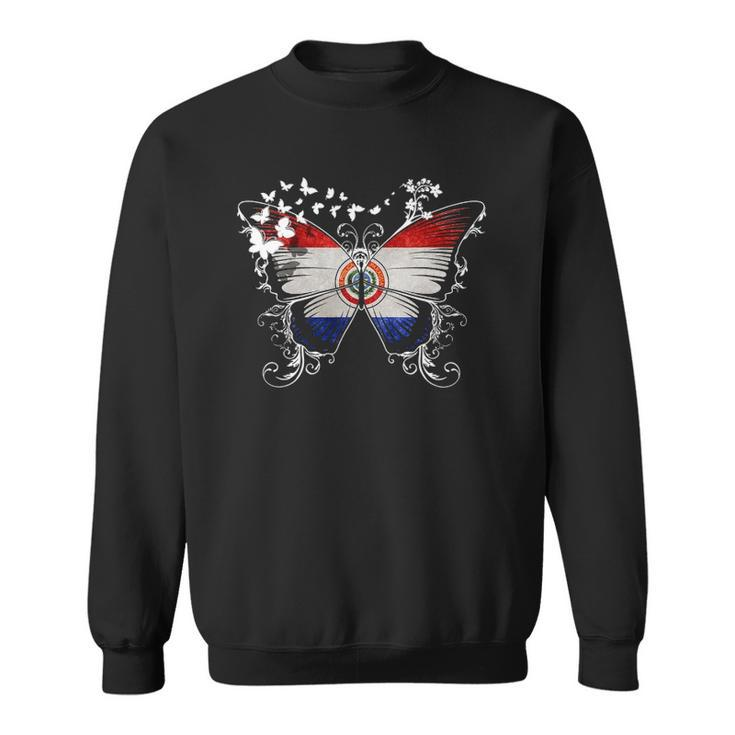 Paraguay Flag  Butterfly Graphic Sweatshirt