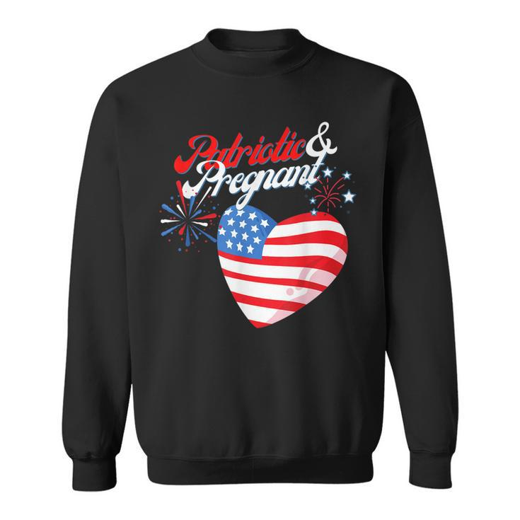 Patriotic And Pregnant 4Th Of July Pregnancy Announcement  Sweatshirt