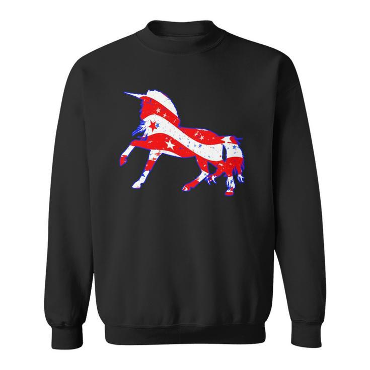 Patriotic Unicorn Funny Memorial Day And 4Th Of July Sweatshirt