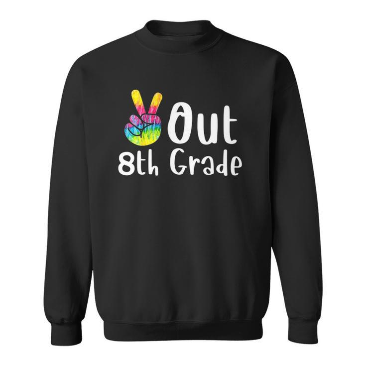 Peace Out 8Th Grade Tie Dye Graduation Class Of 2022 Virtual Sweatshirt