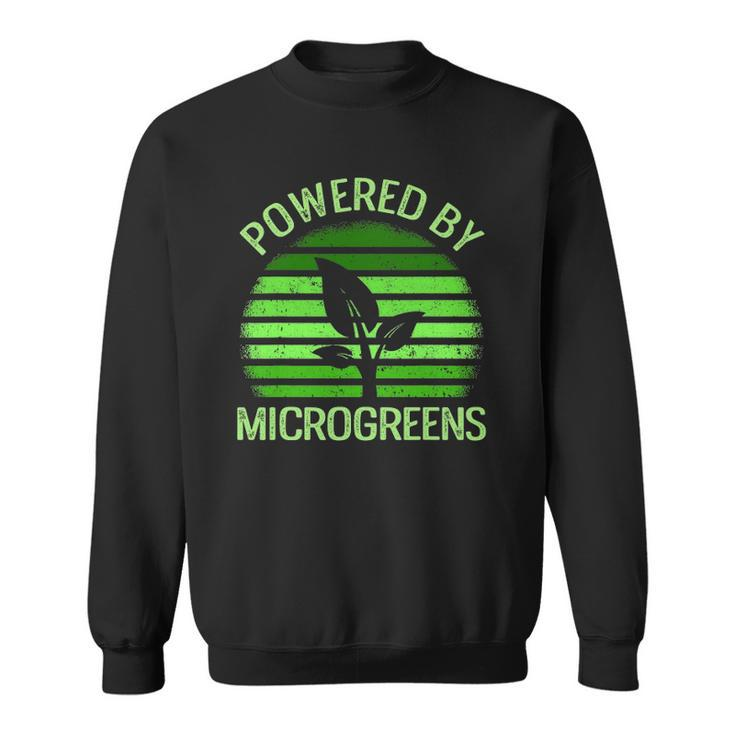 Powered By Microgreens Vegan Urban Farmers Gardening Sweatshirt