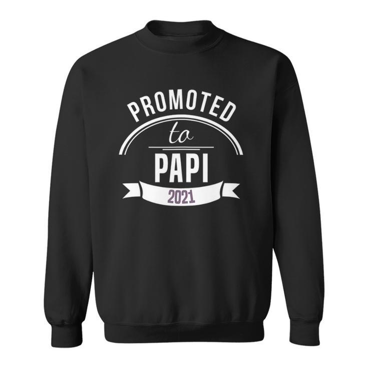 Promoted To Papi Est 2021 Gift First Time Dad Fathers Day Sweatshirt