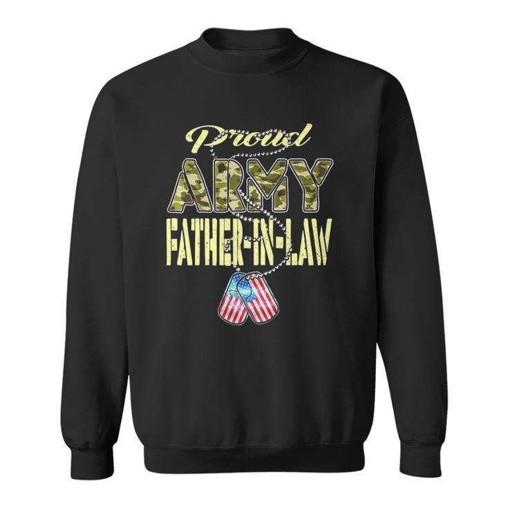 Proud Army Father-In-Law Us Flag Dog Tag Military Dad-In-Law Sweatshirt