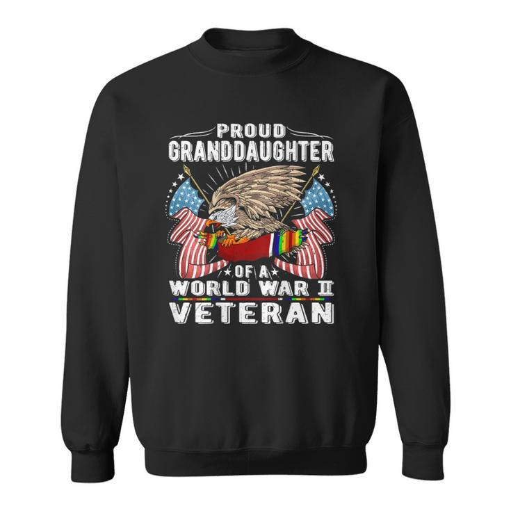 Proud Granddaughter Of A World War 2 Veteran Army Vet Family Sweatshirt