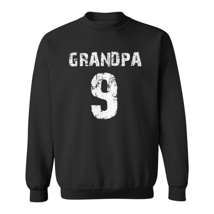 Proud Grandpa - Grandpa Of 9 Athletic Style Numbered Sweatshirt