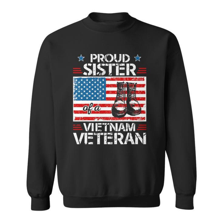Proud Sister Of Vietnam Veteran Patriotic Usa Flag Military Sweatshirt