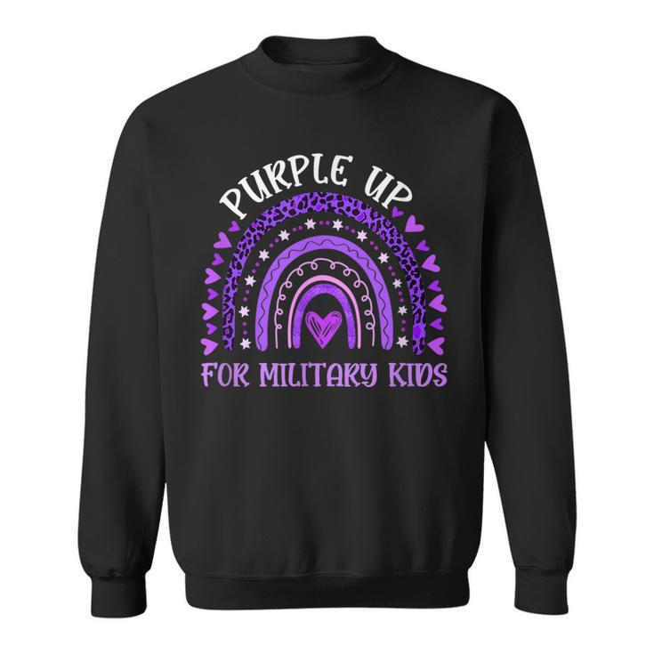 Purple Up For Military Kids Rainbow Military Child Month  V2 Sweatshirt