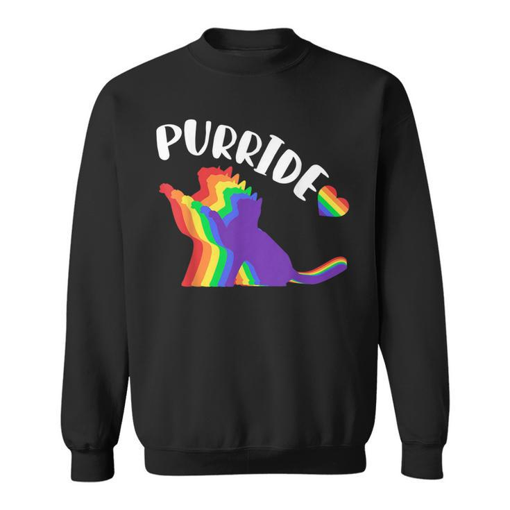 Purride Gay Pride Cat Pride Cat Cat Lgbtq  Sweatshirt