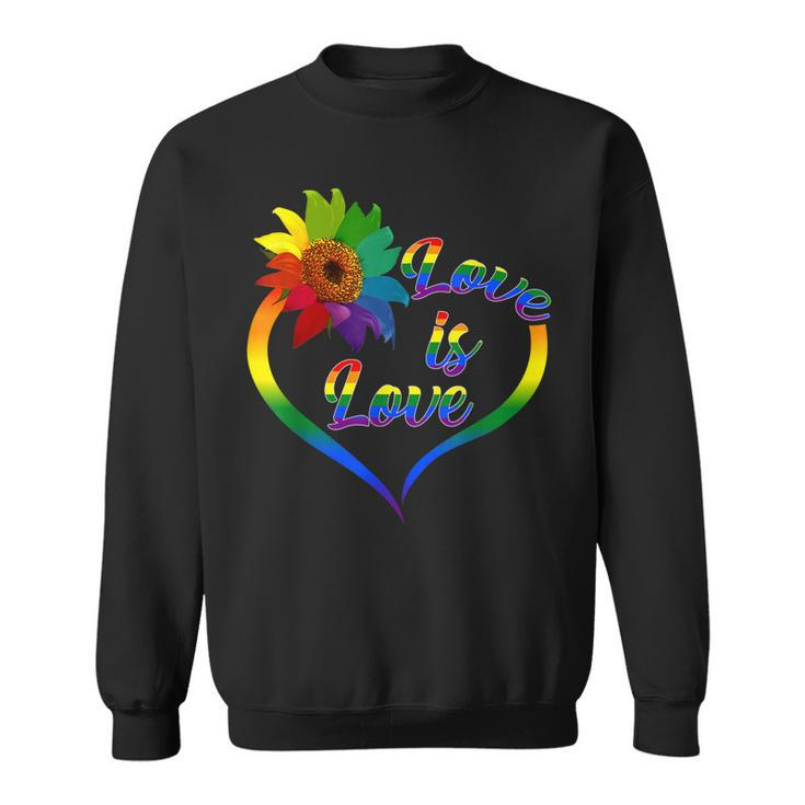 Rainbow Sunflower Love Is Love Lgbt Gay Lesbian Pride  V2 Sweatshirt